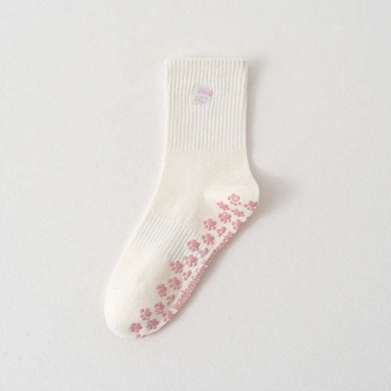 Embroidered Pilates Grip Socks