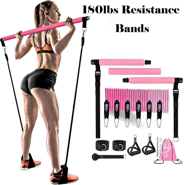 Adjustable Pilates Bar & Resistance Band Set