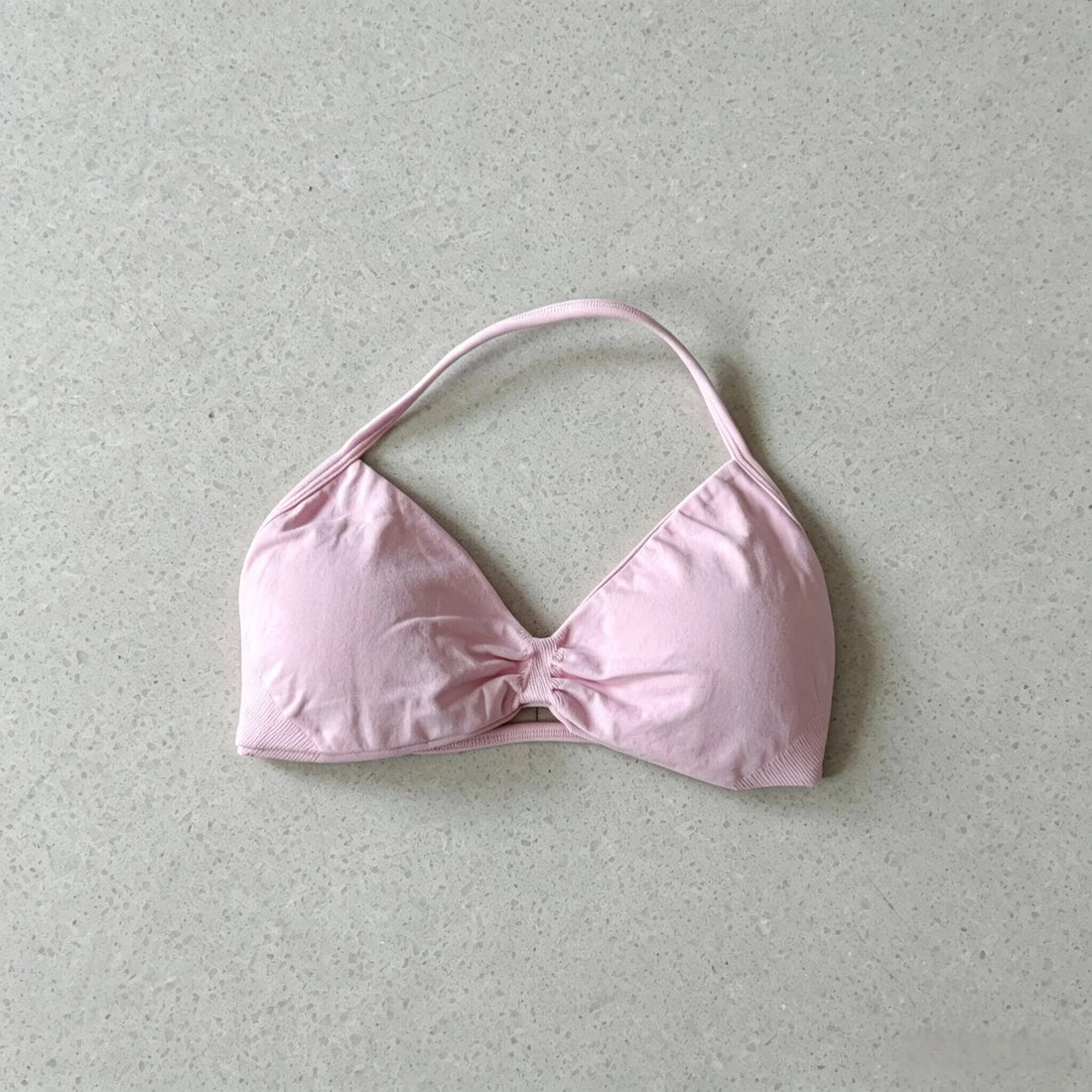 Twist-Front Halter Sports Bra