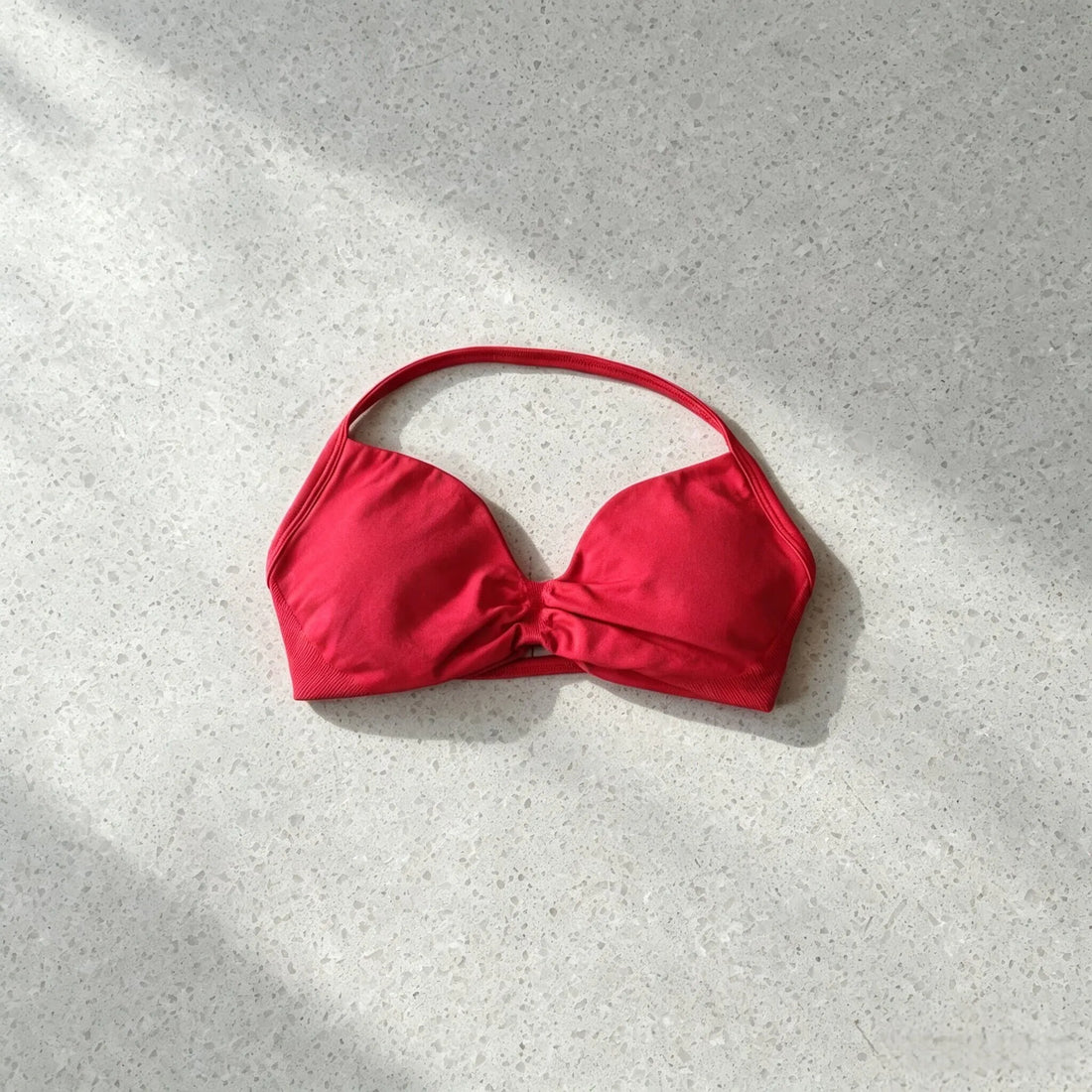 Twist-Front Halter Sports Bra