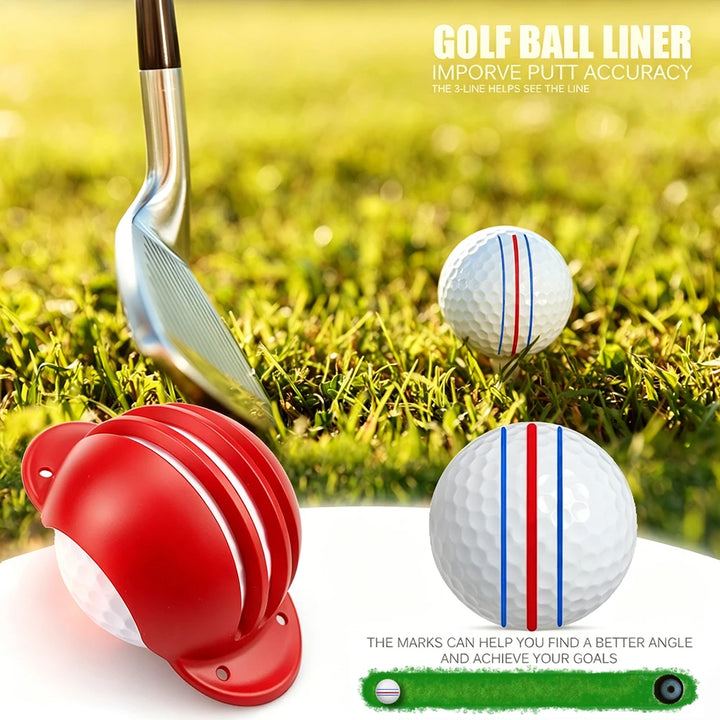 Tri-Line Golf Ball Alignment Stencil