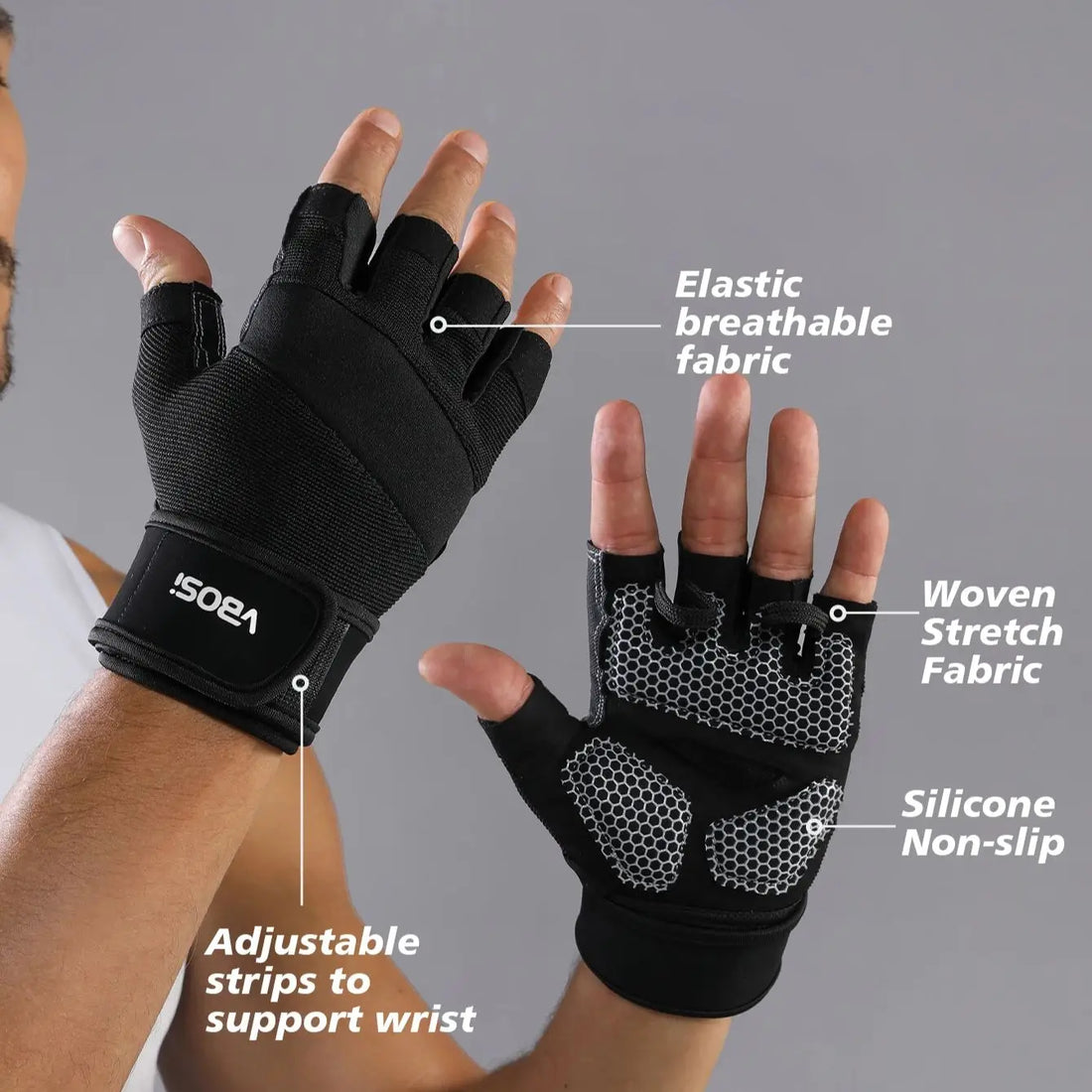 Ventilated Half-Finger Training Gloves