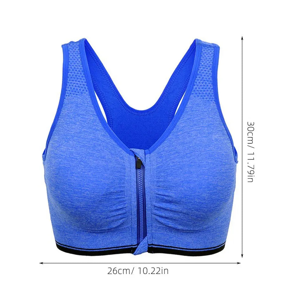 Zip-Front Padded Sports Bra