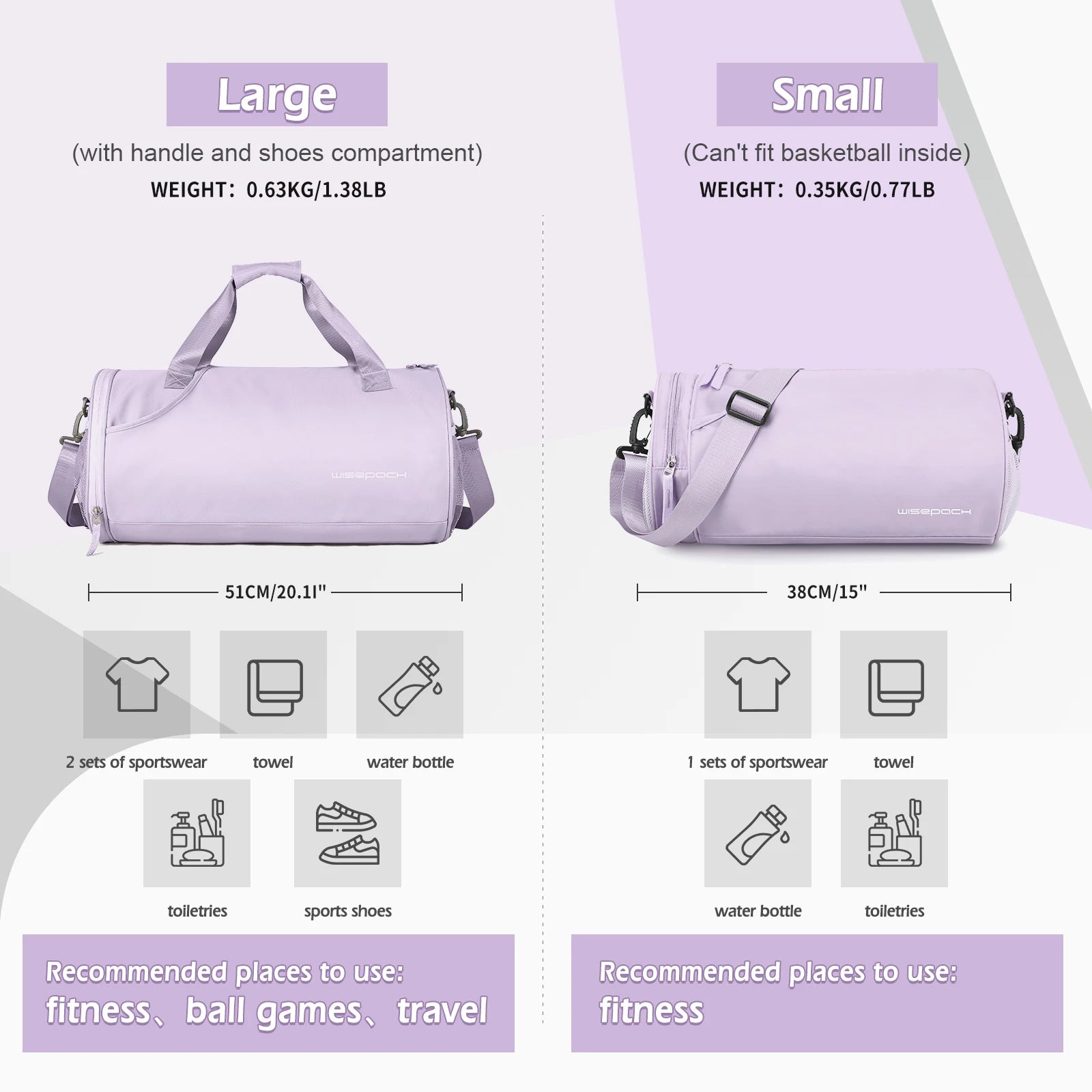 Nylon Gym Duffel with Shoe Compartment
