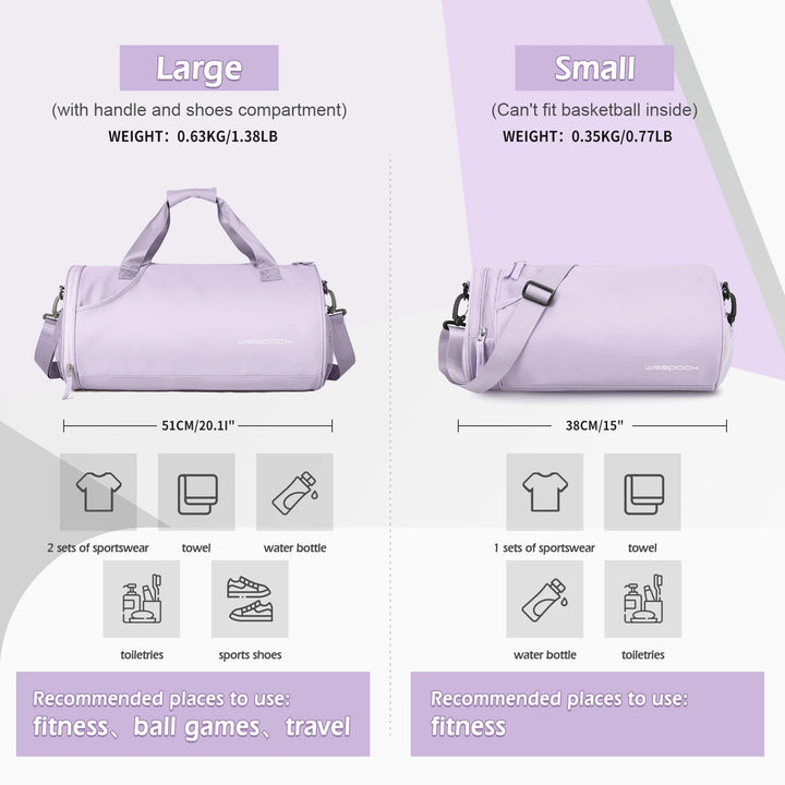 Nylon Gym Duffel with Shoe Compartment