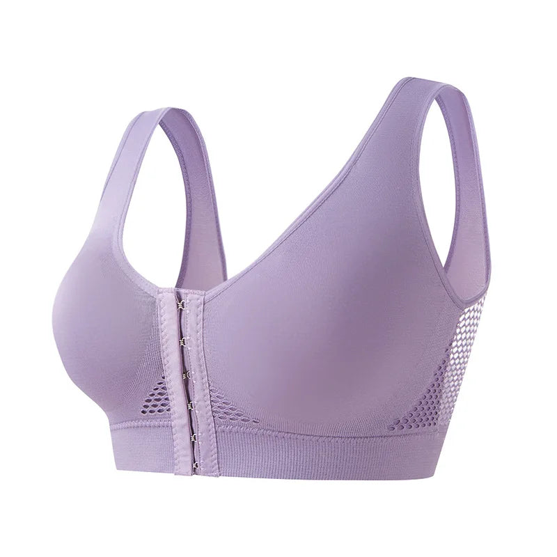 Front-Clasp Wire-Free Sports Bra