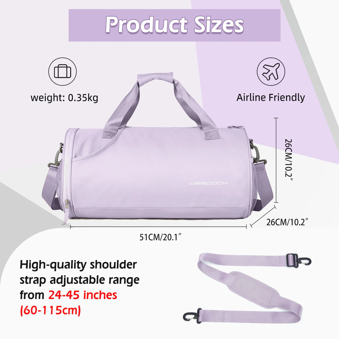 Nylon Gym Duffel with Shoe Compartment