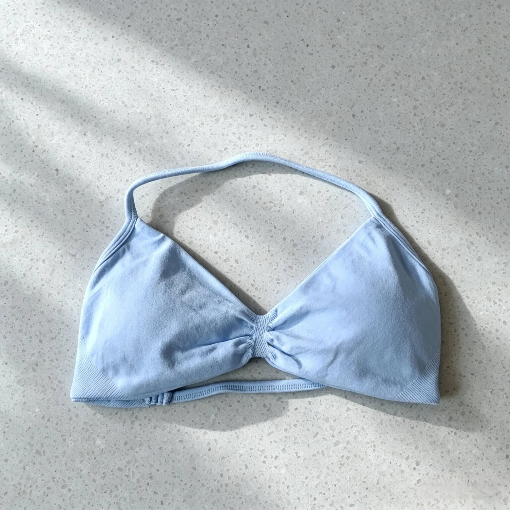 Twist-Front Halter Sports Bra