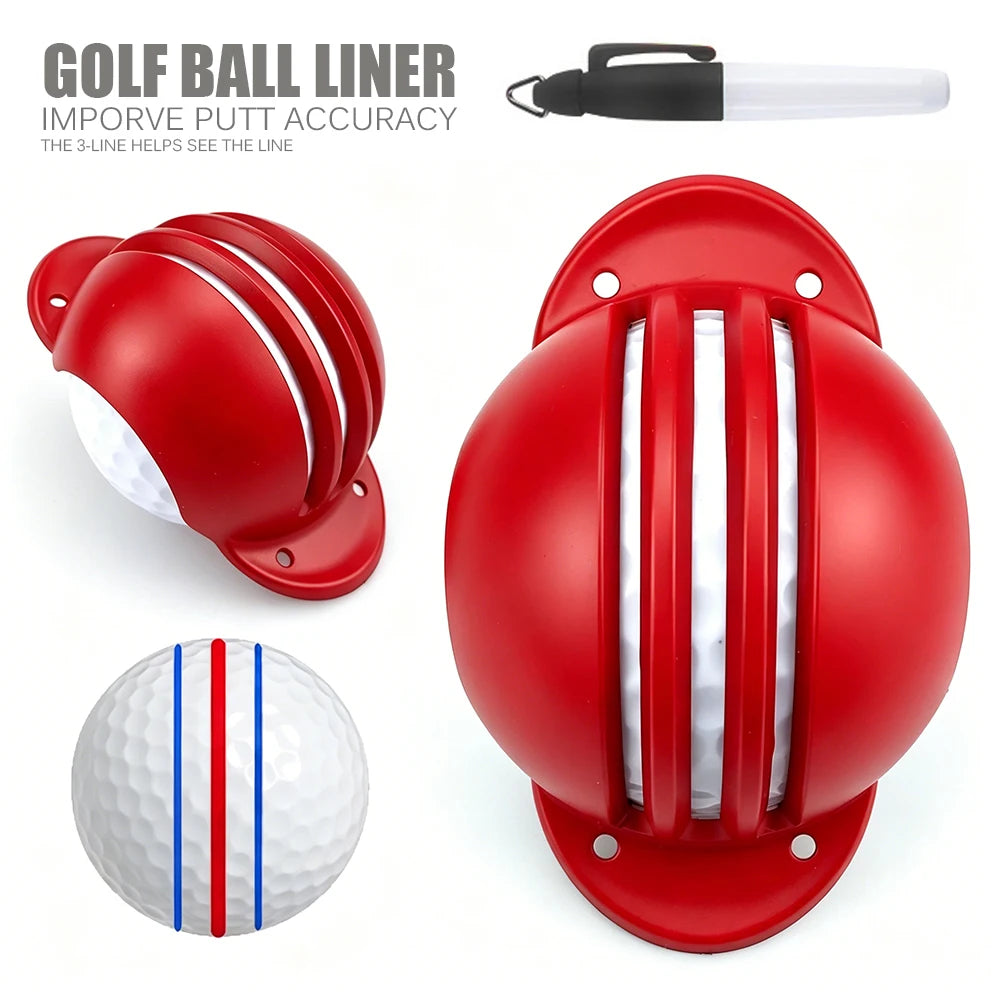 Tri-Line Golf Ball Alignment Stencil