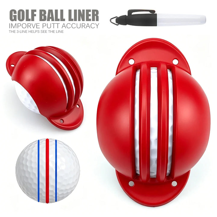 Tri-Line Golf Ball Alignment Stencil