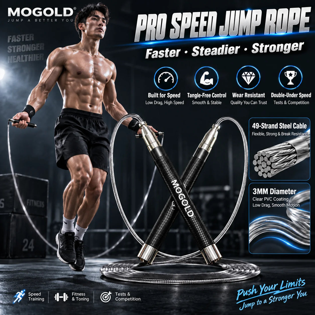 Adjustable Bearing Jump Rope