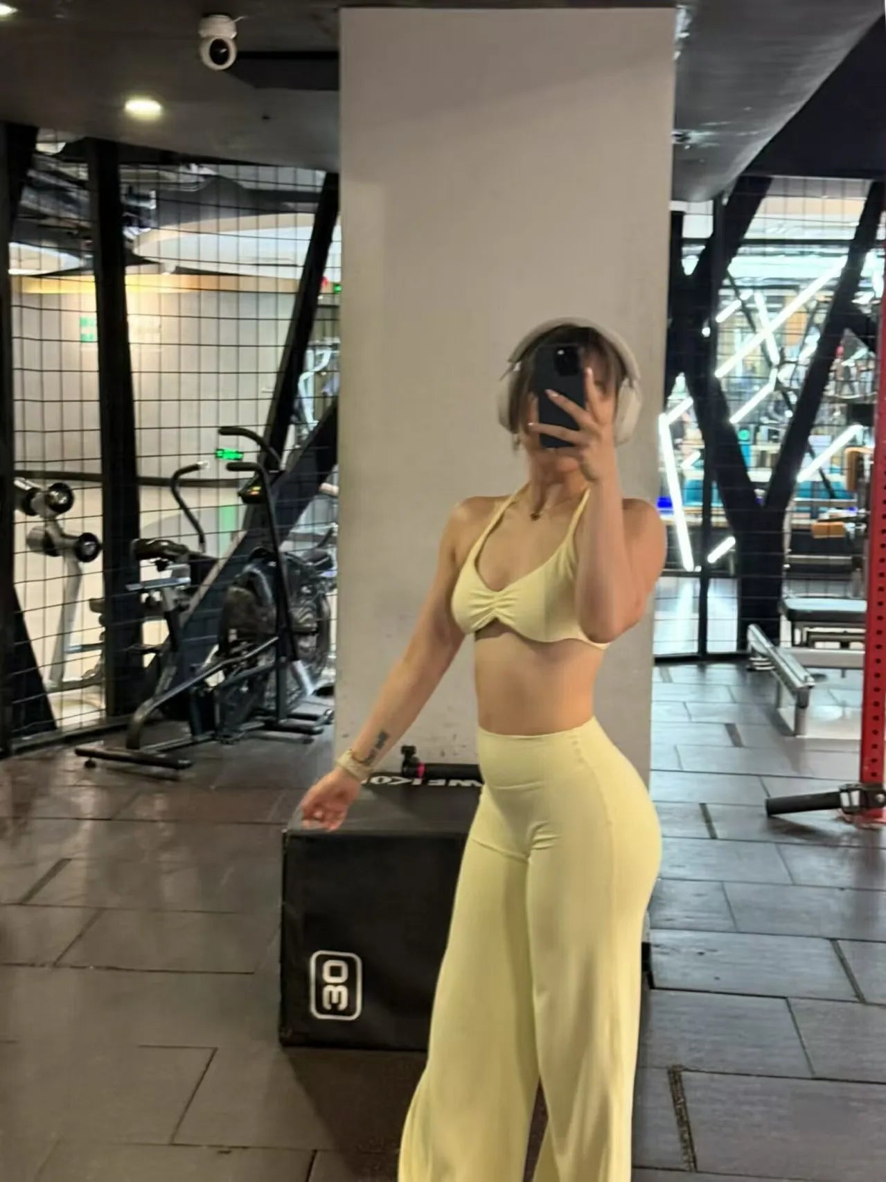 Twist-Front Halter Sports Bra