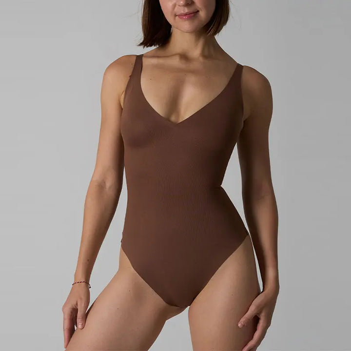 Seamless V-Neck Shaping Bodysuit