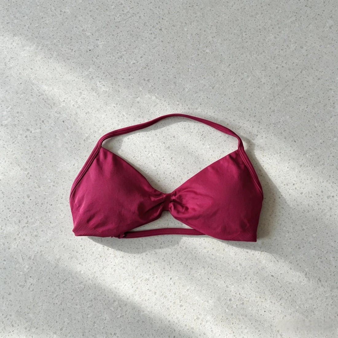Twist-Front Halter Sports Bra
