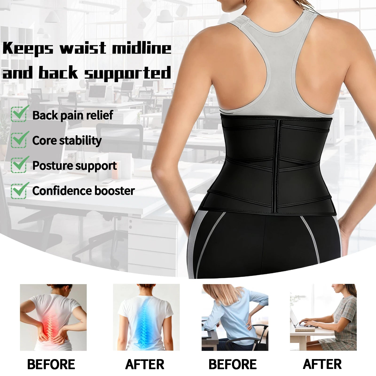 Adjustable Zip-Front Waist Cincher