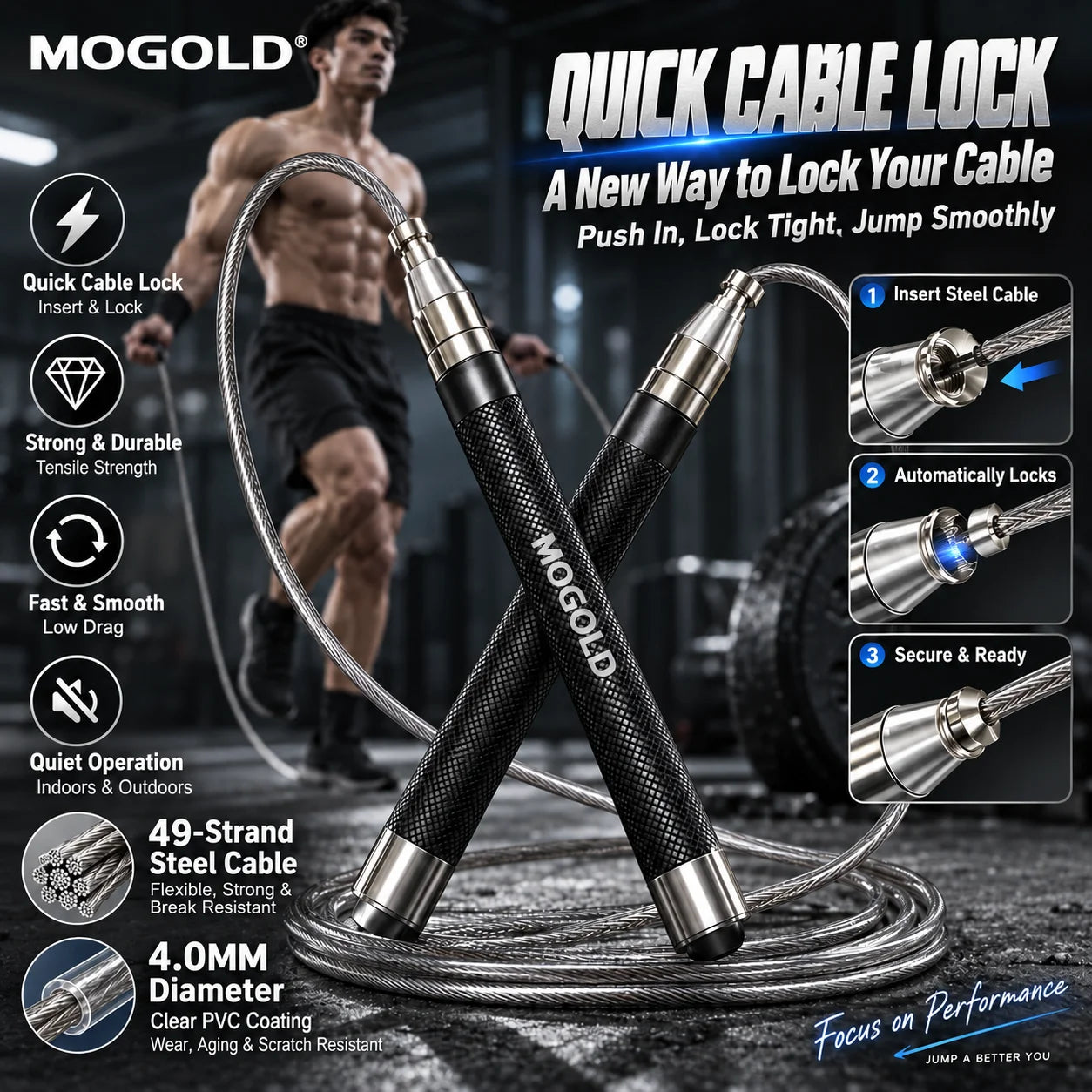 Adjustable Bearing Jump Rope