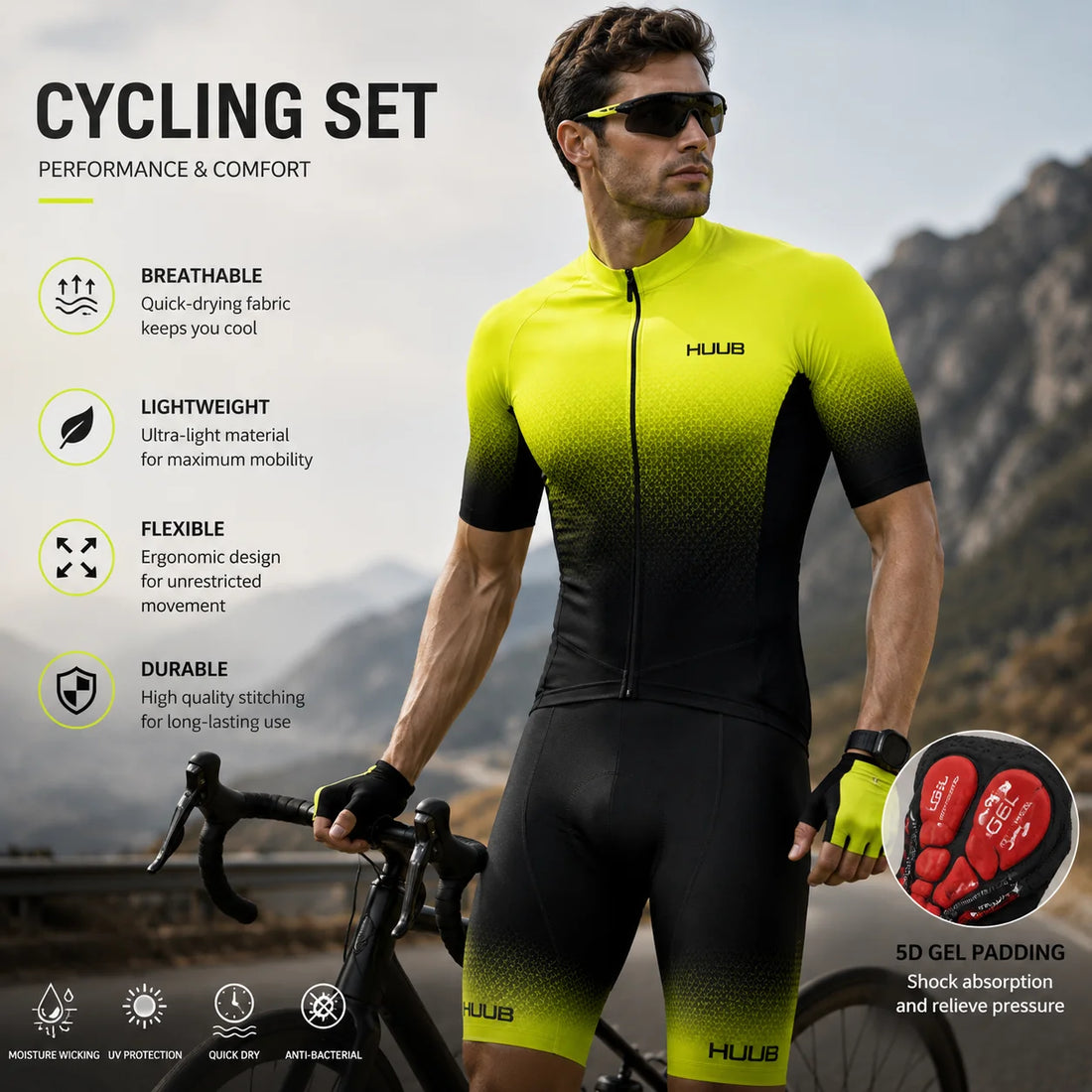 Men’s Short-Sleeve Cycling Jersey Set