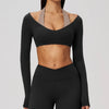 Open-Back Long-Sleeve Crop Top