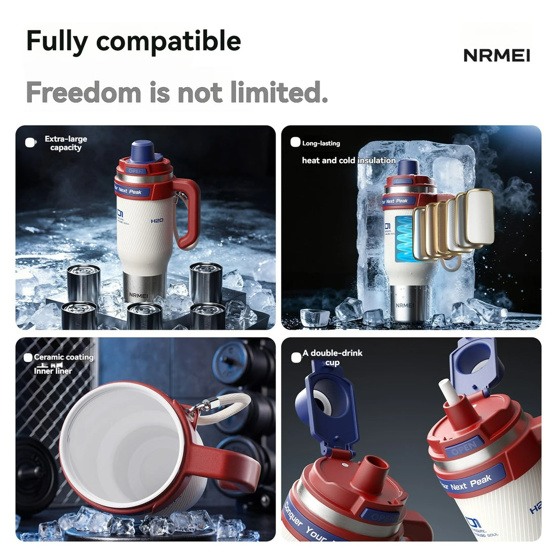 Insulated Straw Tumbler, 1250 ml