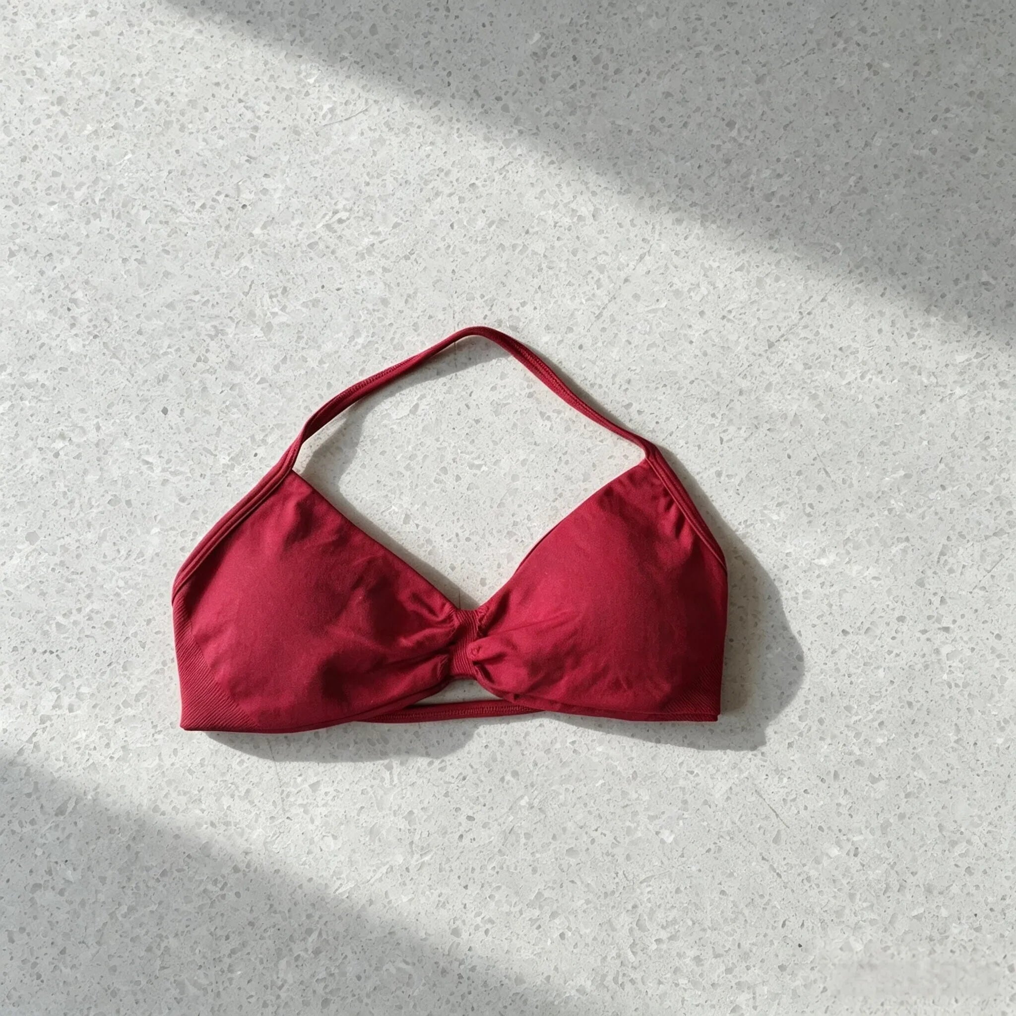 Twist-Front Halter Sports Bra