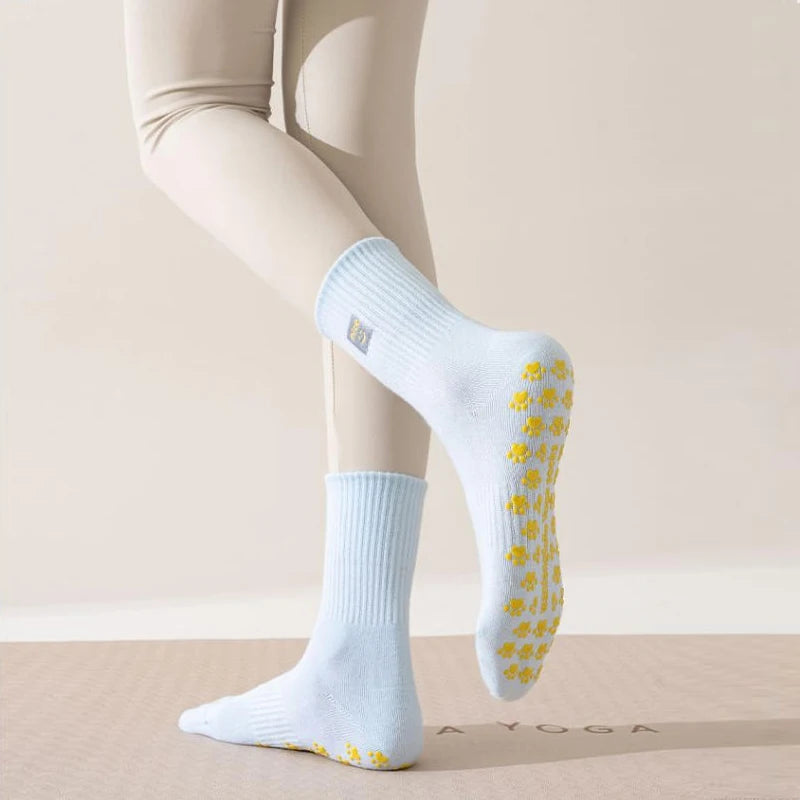 Embroidered Pilates Grip Socks
