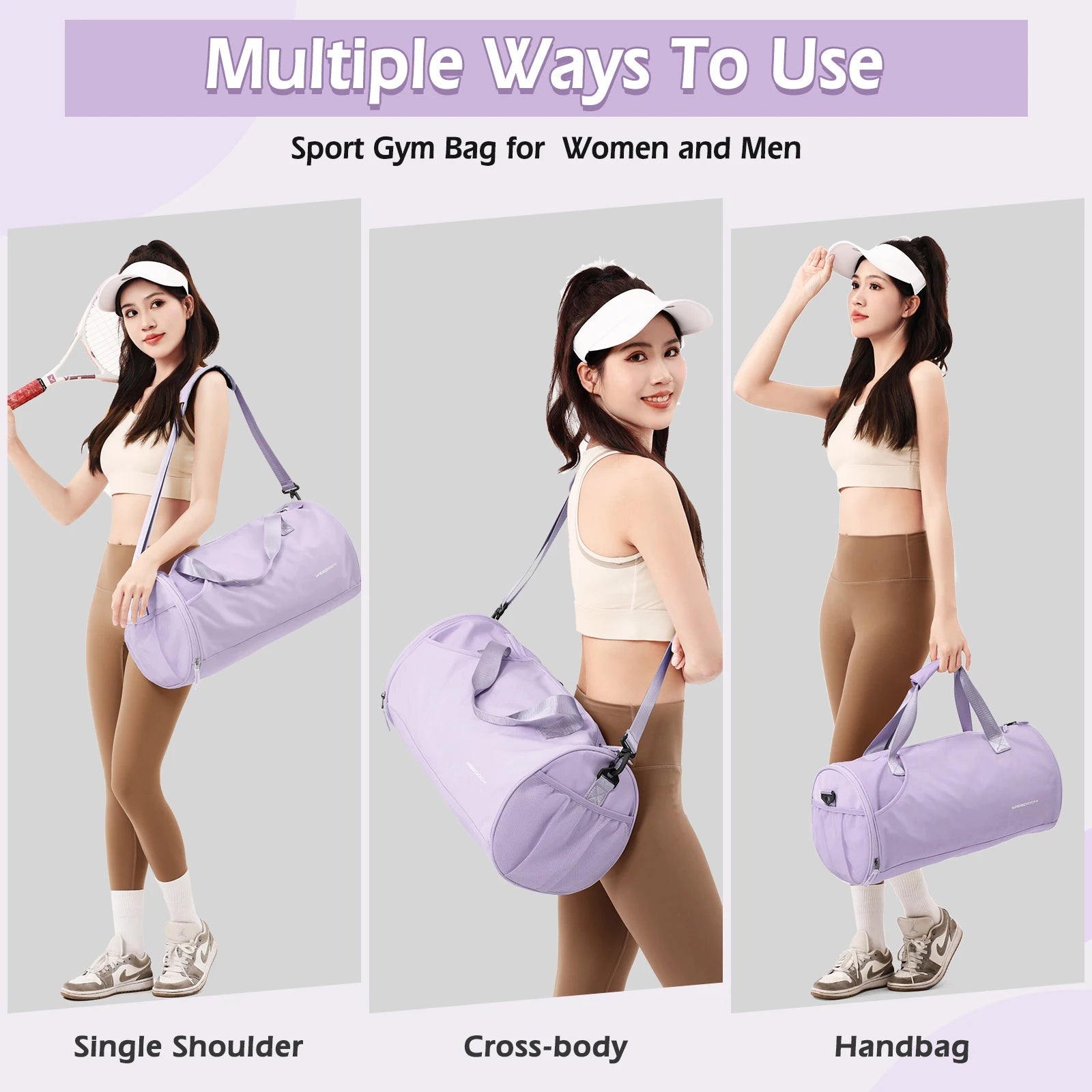 Nylon Gym Duffel with Shoe Compartment