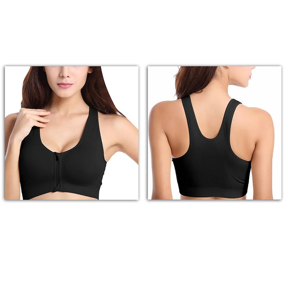 Zip-Front Padded Sports Bra