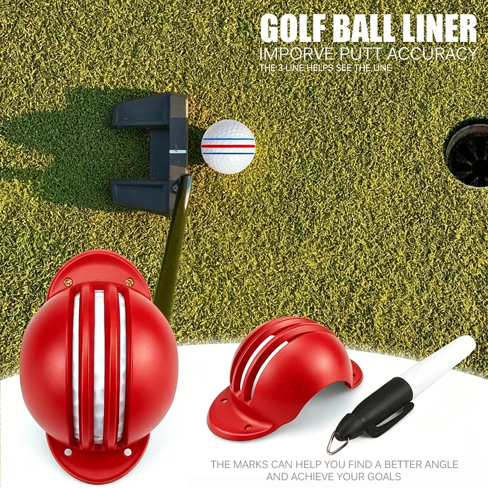 Tri-Line Golf Ball Alignment Stencil