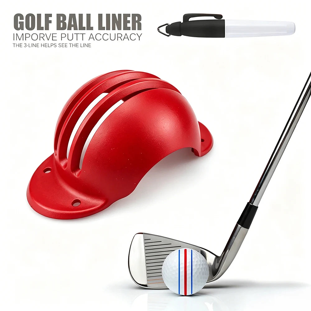 Tri-Line Golf Ball Alignment Stencil