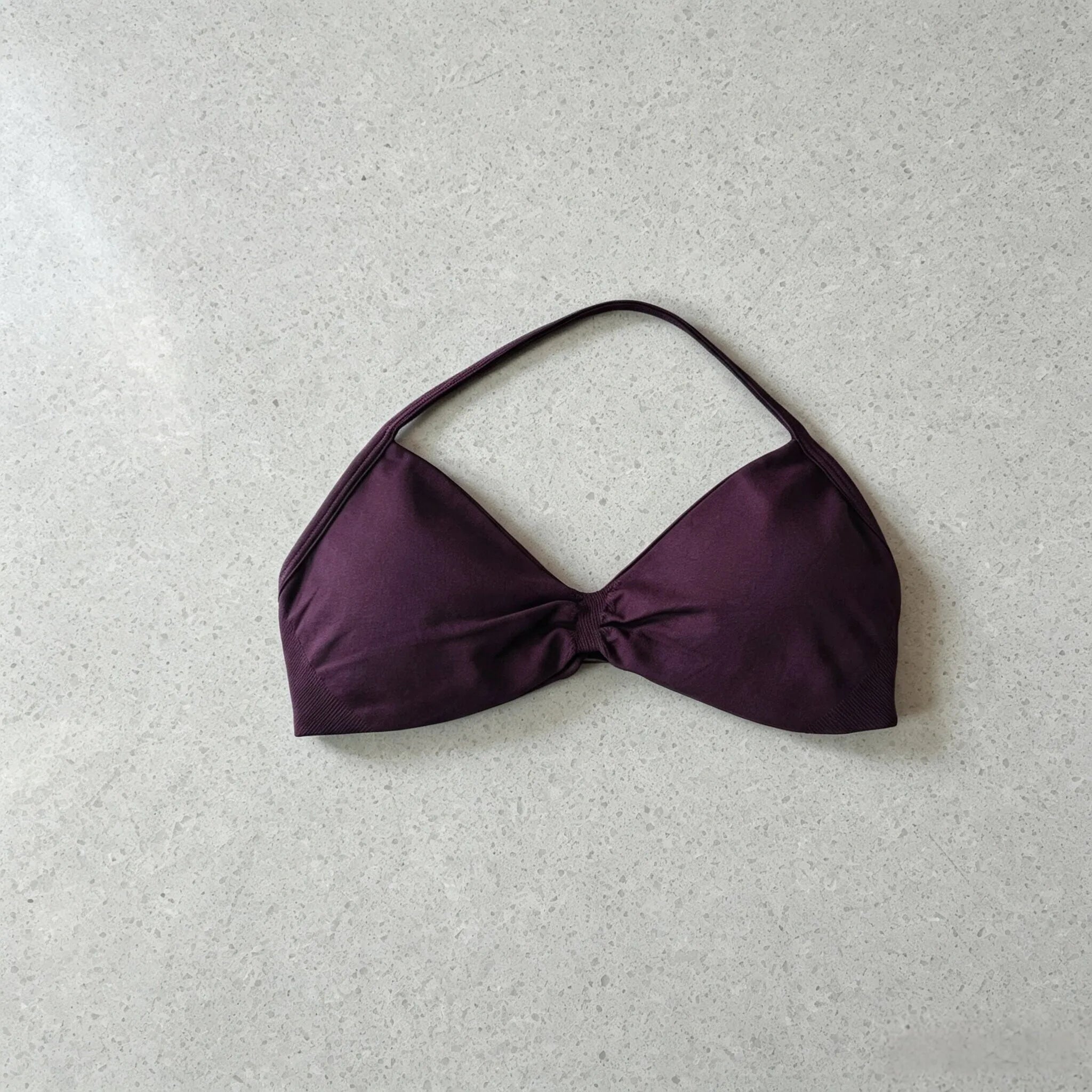 Twist-Front Halter Sports Bra