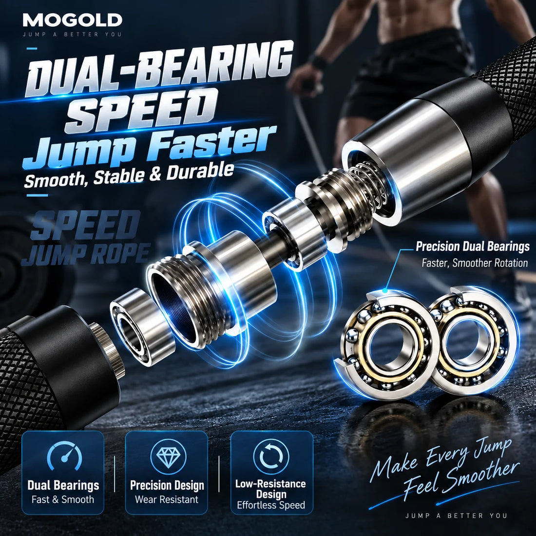 Adjustable Bearing Jump Rope