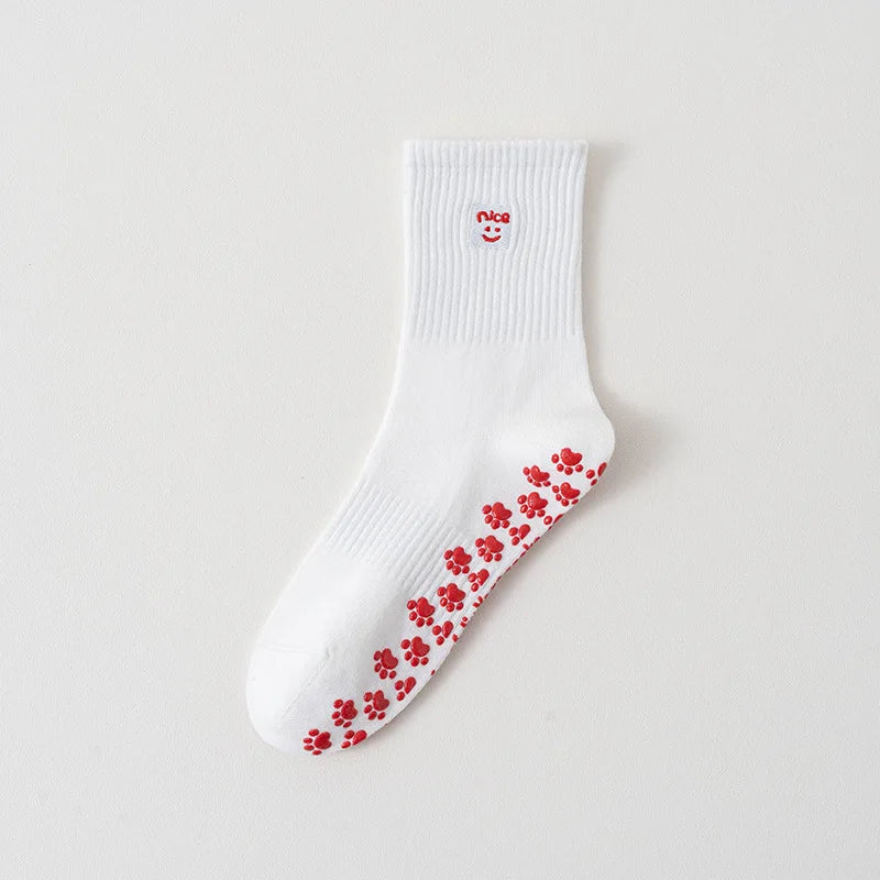 Embroidered Pilates Grip Socks