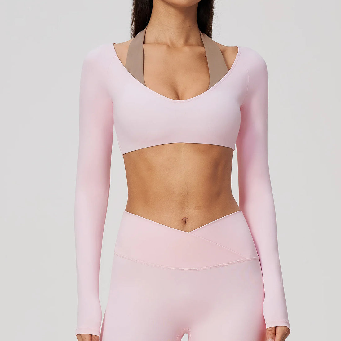 Open-Back Long-Sleeve Crop Top