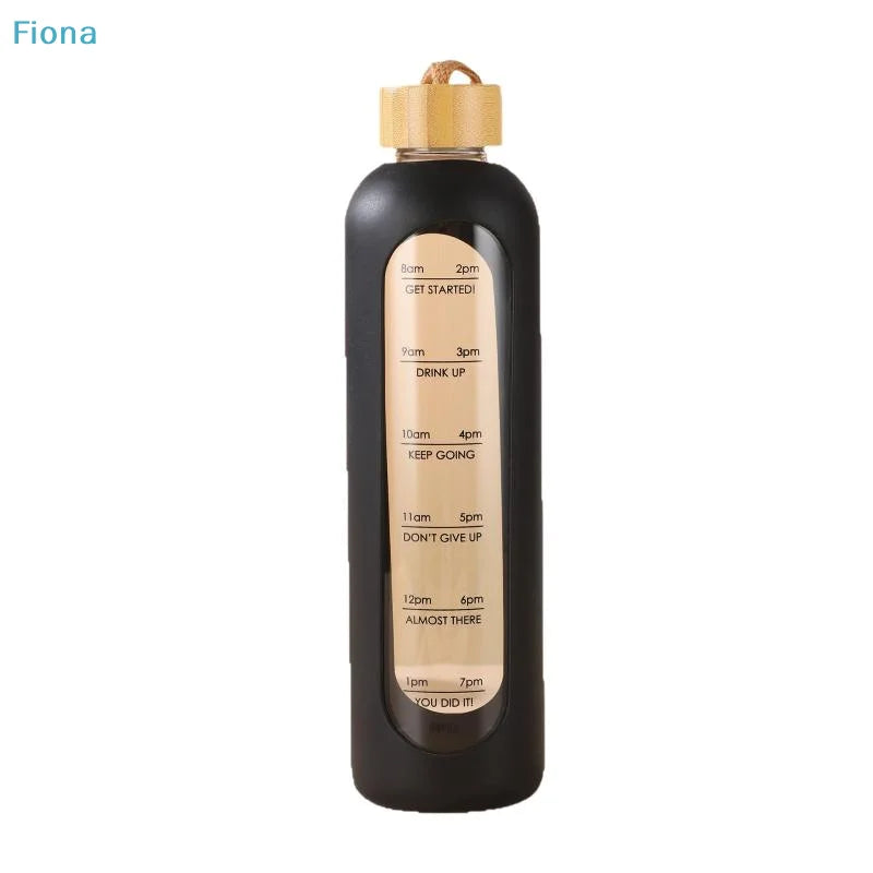 Time-Marker Glass Water Bottle