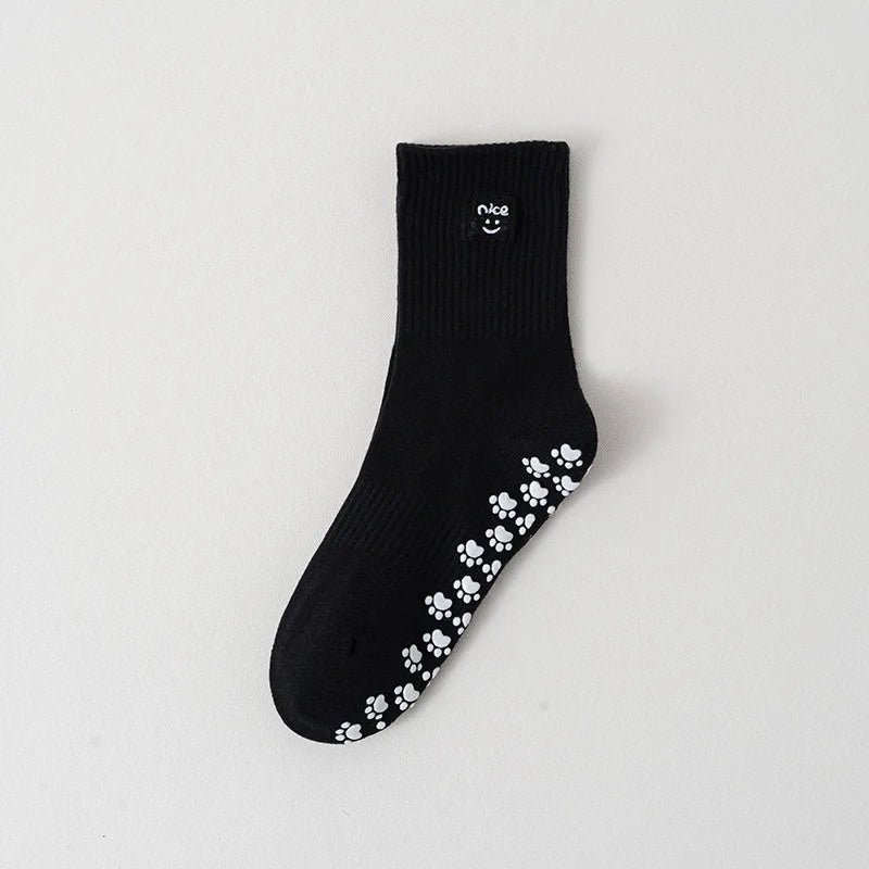Embroidered Pilates Grip Socks