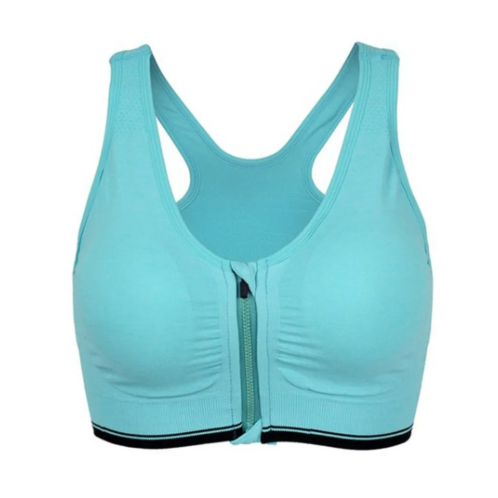 Zip-Front Padded Sports Bra