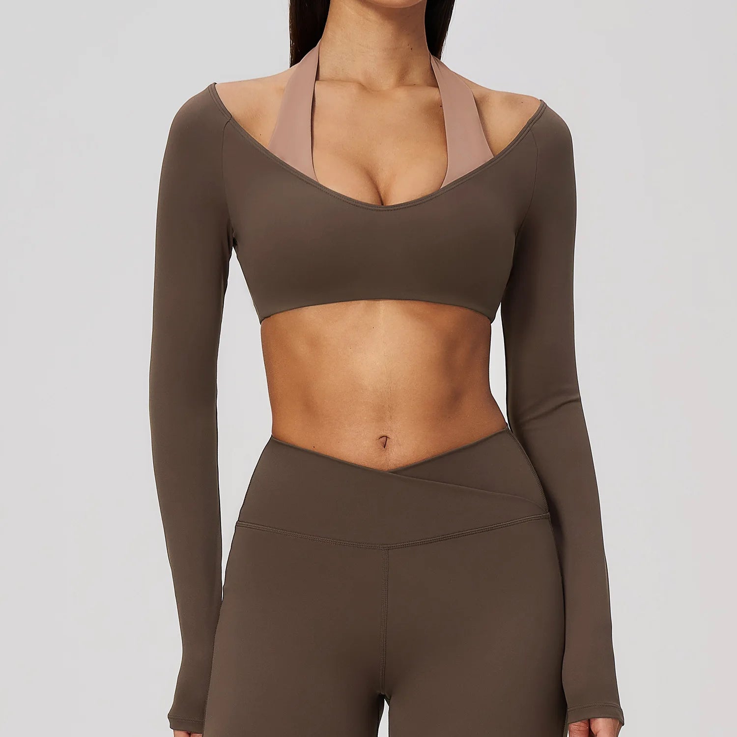 Open-Back Long-Sleeve Crop Top