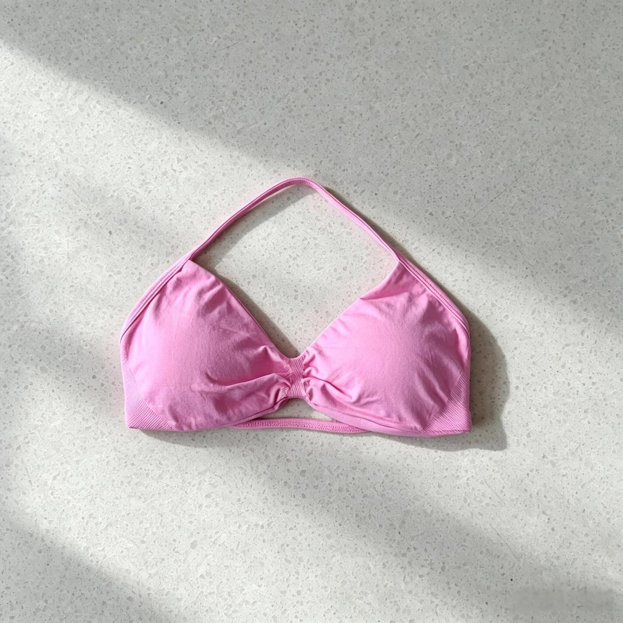 Twist-Front Halter Sports Bra