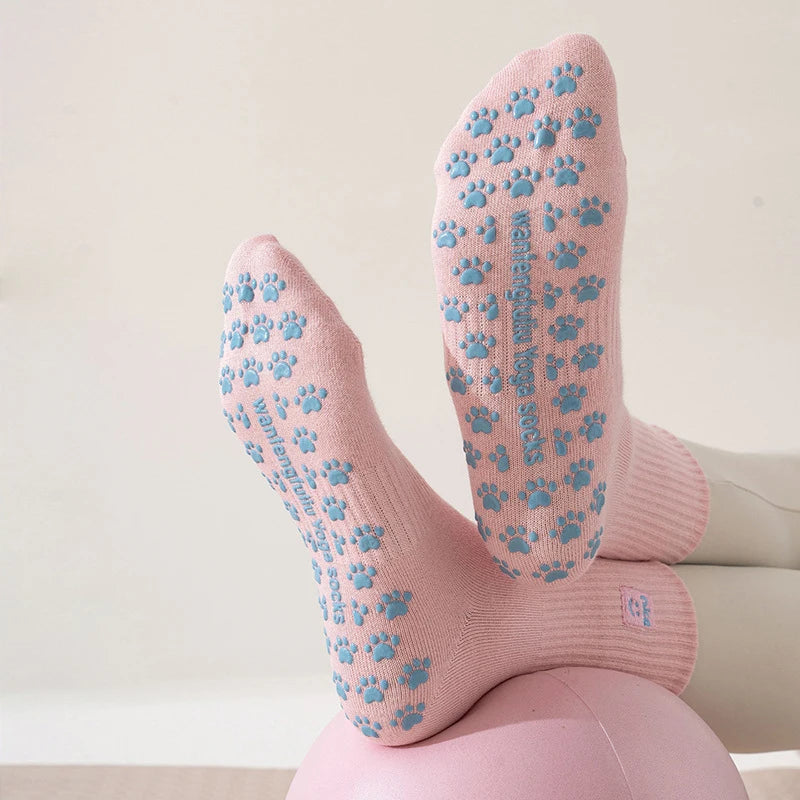 Embroidered Pilates Grip Socks