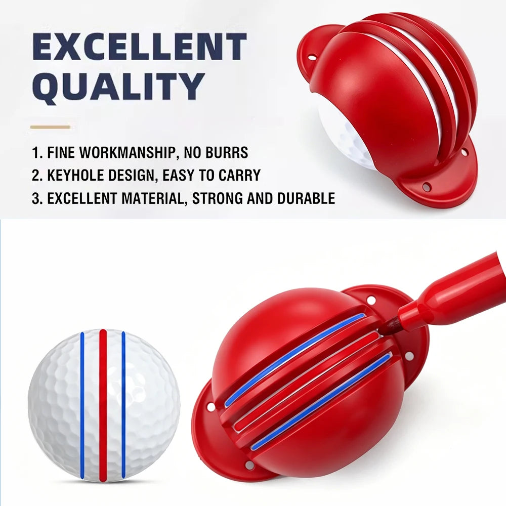 Tri-Line Golf Ball Alignment Stencil